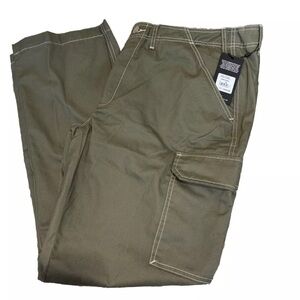 $159 True Religion Cargo Pants Kalamata Green White Stitch  Mens Size 36 NWT